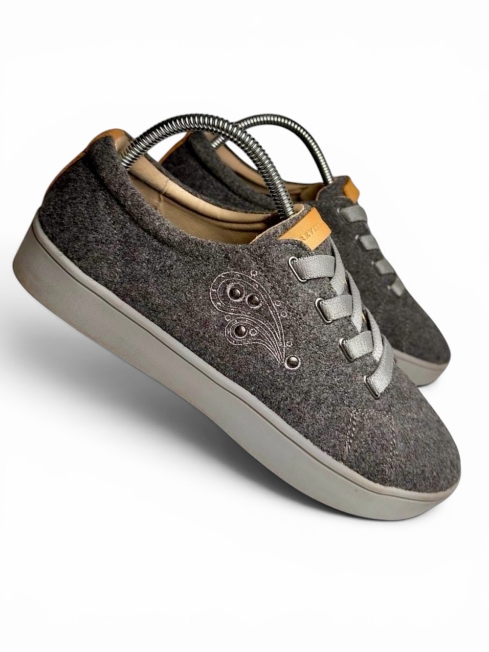 Revitalign Malibu Sparkle Gray Wool Blend Orthopedic Sneakers Women 9